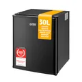 Produktbild: TZS First Austria - Mini Kühlschrank 30L komplett lautlos - Kleiner Minikühlschrank, wechselbarer Türanschlag & Innenbeleuchtung - Minibar für Camping, Büro, Schlafzimmer & Hotel - Mattschwarz