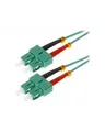 Produktbild: Helos Patch-Kabel SC multi-mode M bis M 3 m Glasfaser 50/125 Mikrometer OM3 Aquamarin (115789)