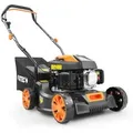 Produktbild: Fuxtec - Benzin Rasenmäher 2ps Leistung Und Nur 18kg Gewicht, 40cm Schnittbreite & 3-stufige Schnitthöhenverstellung 25-55mm Mit Hubraum 80ccm, 4-takt Mäher - Inkl. 45l Grasfangkorb Fx-rm4180