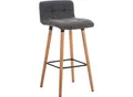 Produktbild: CLP Barhocker Lincoln mit Stoffbezug und Holzgestell I Thekenhocker mit Rückenlehne und Fußstütze I Barstuhl mit einer Sitzhöhe von: 75 cm