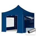 Produktbild: TOOLPORT Faltzelt Faltpavillon Pavillon 3x3m - mit 4 Seitenteilen (Panoramafenster) Premium Dach Partyzelt blau