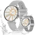 Produktbild: Damen's IP68 Wasserdicht Telefonfunktion Fitness-Tracker Elegant 1,32 Zoll Smartwatch mit AMOLED HD-Touchscreen mit SPO2, Herzfrequenz Fitness uhr - Silber