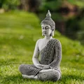 Produktbild: Thailändische Buddha Statue für Garten, Steinguss, H. 49 cm, 16 kg, frosticher