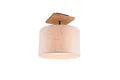 Produktbild: lightling Emil Deckenleuchte, Deckenlampe mit Stoffschirm beige, Baldachin aus Holz Pinie und nickel antik Metall, exkl. E14 max. 60 Watt Leuchtmittel, Höhe: 36 cm
