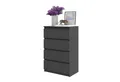 Produktbild: Furnica Kommode GABRIEL 4 Schubladen - Anthrazit Grau H92cm B60cm T33cm