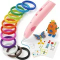Produktbild: LAMAX ArtKid1 3D Stift für Kinder – kabelloser 3D-Druckstift mit TouchSafe, 37 m 12 PCL-Filamentfarben, USB-C, 2 Geschwindigkeiten, 2 Temperaturstufen, kreatives Geschenk für Mädchen & Jungen (Rosa)