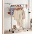 Produktbild: SONGMICS Schwerlast Kleiderständer aus Metall, Garderobenständer auf Rädern - Silber