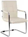 Produktbild: CLP Besucherstuhl Gandia Kunstleder mit Armlehnen,creme chrom