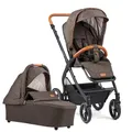 Produktbild: Gesslein Kinderwagen 3 in 1 FX4 STYLE, Baby Erstausstattung (leichtes Kinderwagen Set mit Liege- und Sitzoption, individuell einstellbar, Fünf-Punkt-Sicherheitsgurt), Mokka