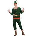Produktbild: Elf Santas kleiner Helfer Oberteil Hose Schuhüberzieher Mütze Ohren Elfkostüm M