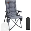 Produktbild: Ergonomischer Klappstuhl für Camping und Balkon – Bis 150 KG, hohe Lehne, grau