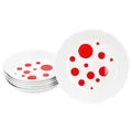 Produktbild: MamboCat Pula rot 6er Set Suppenteller I 450ml I weißes Porzellan-Geschirr mit Punkten für 6 Personen I Tiefe Teller für Salat, Suppe, Müsli, Pasta & Co.