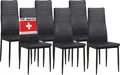 Produktbild: Albatros Esszimmerstühle MILANO 6er Set, Schwarz - Polsterstuhl mit Kunstleder-Bezug, Modernes Stilvolles Design am Esstisch - Küchenstuhl Stuhl Esszimmer mit hoher Belastbarkeit bis 110kg