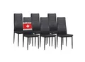Produktbild: Albatros Esszimmerstühle MILANO 6er Set, Schwarz - Polsterstuhl mit Kunstleder-Bezug, Modernes Stilvolles Design am Esstisch - Küchenstuhl Stuhl Esszimmer mit hoher Belastbarkeit bis 110kg