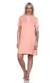 Produktbild: Normann Damen Kurzarm Nachthemd mit Flamingo Motiv und Knopfleiste am Hals, Farbe:apricot, Größe:44-46