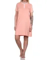 Produktbild: Normann Nachthemd Damen kurzarm Nachthemd mit Flamingo Motiv und Knopfleiste am Hals