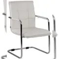 Produktbild: CLP Besucherstuhl Gandia Kunstleder weiß/chrom