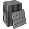 Produktbild: Tectake Terrassenfliesen Tegulas 22Er Set Im Klicksystem Robustes Wpc In Holzoptik 22Er Set 31 x 31 x 2 20 cm Grau