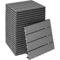 Produktbild: tectake Terrassenfliesen Set 22-teilig - WPC Holzoptik - Klicksystem wetterfest mit Drainagefunktion - Rutschfest graue Fliesen - Grau
