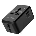 Produktbild: Reiseadapter Weltweit Universal Reisestecker mit USB C, Internationaler Steckdosenadapter mit 1 USB A Universal AC Steckdose Travel Adapter für USA EU UK AUS