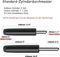 Produktbild: Gasdruckfeder Ersatz Gaslift 450kg Gasdruckdämpfer Drehstuhl Bürostuhl Schwarz
