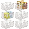 Produktbild: mDesign 6er-Set Allzweckkorb aus Metall – Aufbewahrungskorb für Küche, Vorratskammer etc. – kompakter und universeller Drahtkorb – mattsilberfarben