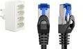 Produktbild: PremiumCord brennenstuhl 4-Fachstecker , Weiß &  KabelDirekt, 10m, Netzwerkkabel