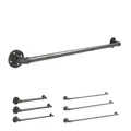 Produktbild: Natural Goods Berlin Kleider-Stange Pipe GARD Wall | Einfache Wand-Montage | Garderoben-Stange im Industrial Design | Kleider-Stangen aus Metall | DIY-Garderobe Temperguss | T6cm * B90cm