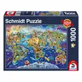 Produktbild: Schmidt Spiele Weltkarte Entdecke unsere Welt Kartenpuzzle 1000 T. Puzzle