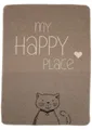 Produktbild: DAVID FUSSENEGGER Tierdecke Katzendecke 'my happy place' 70 x 90 cm Rauch - Beige