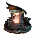 Produktbild: Kremers Schatzkiste Teelichthalter Duftlampe Drache 22 cm Aromalampe Burgruine Teelichthalter Polyresin