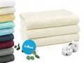 Produktbild: ZOLLNER 3er Set Duschtücher in 70x140 cm - saugstarke und weiche Badehandtücher in beige - mit praktischem Aufhänger - waschbar bis 60°C - Baumwolle - Hotelqualität