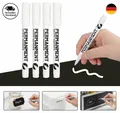Produktbild: 4 Stück Permanent Marker Weißer Stift, 2mm Fadenbreite, Lackstift Weiß, Wasserfe