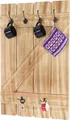 Produktbild: Tassenhalter MCW-D13, Hängeregal Tassenbrett Wandboard, 6 Haken 91x60cm Kiefer