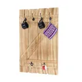 Produktbild: Tassenhalter MCW-D13, Hängeregal Tassenbrett Wandboard, 6 Haken 91x60cm ~ Kiefer