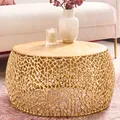 Produktbild: riess-ambiente Runder Couchtisch ABSTRACT LEAF 75cm gold Metall filigrane Vintage Design Beistelltisch Tisch