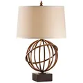 Produktbild: Tischlampe Spencer 1-flammig - Firenze-Gold mit dunkelbraunem Schirm - FE-SPENCER-TL