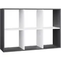 Produktbild: Marion – Modulares Regal mit 6 Fächern – Bücherregal mit 6 Fächern – 110 x 30 x 75 cm – Anthrazit und Weiß