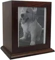 Produktbild: Pet Holz Memorial Urn für Asche, Bilderrahmen Aufbewahrungsschachtel für Hunde Katzen, Funerary Schatullen Supplies Burly Holz Urnen Pet Lovers,Braun