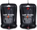 Produktbild: 2er Set Camping Dusche 20 Liter | Tragbare Outdoordusche | Solardusche für Camper und Naturliebhaber | 2 x Reisedusche - Gartendusche | Wassertasche mit Duschkopf | Warmwasser Pooldusche - Duschsack