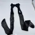 Produktbild: Glamory Damen Mesh Ouvert Strumpfhose, Durchsichtig, Schwarz (Schwarz Schwarz), 