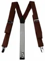 Produktbild: schmaler TigerTie Unisex Hosenträger mit 3 extra starken Clips - dunkelbraun Uni