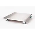 Produktbild: Szagato Pflanzenroller Möbelroller ALU Edelstahl 30 cm 40 cm 50 cm (Alle Ausführungen) silberfarben 150 PU-Rolle | 50 cm x 50 cm x 9 cm