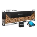 Produktbild: KESSER® Kaminholzregal Metall Brennholzregal außen Stahlrahmen + Abdeckung & Handschuhe Kaminholzunterstand 200kg Wasserdichter Holzlager Holzstapelhilfe für Garten Terrasse