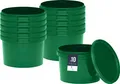 Produktbild: BenBow Eimer mit Deckel 0,5L x10 Grün - lebensmittelecht, stabil, luftdicht, auslaufsicher, geruchsneutral - Plastikeimer mit Henkel - leer