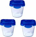 Produktbild: PYREX Cook & Go Quadratische Schüssel mit Deckel - 3er-Set - Blau - Pyrex