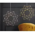 Produktbild: LED-Drahtstern chromfarbig 40x40cm LEDs warmweiß 690-52