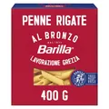 Produktbild: Barilla Pasta Al Bronzo Penne Rigate mit Bronze-Matrizen geformt, für intensive Rauheit, 100% hochwertiger Hartweizen, 400g