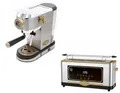 Produktbild: Kaiser Küchengeräte Espressomaschine Kaffeemaschine KA 2001 R, Siebträger-Espressomaschine,19 bar mit Retro-Toaster T 4000 R, 6 verschiedene Toaststufen, Auftaufunktion