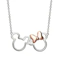 Produktbild: Disney Kette mit Einhänger Matching silver bicolor necklace Mickey and Minnie Mouse N902594TL-18
